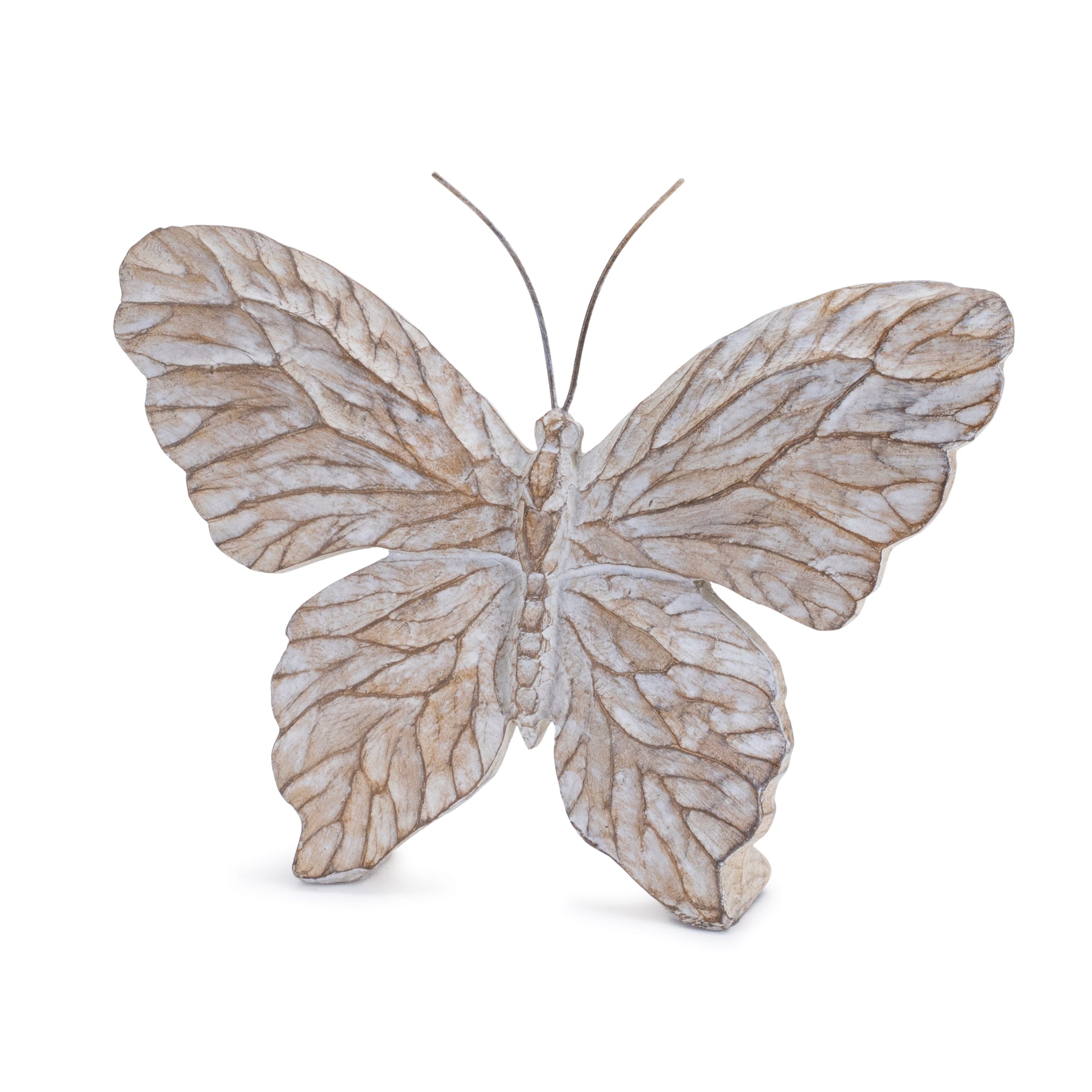 7.5" Carved Butterfly Shelf Sitter Set